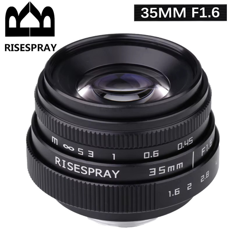 RISESPRAY 35 mm F1,6 Manueller Fokus MF Prime-Kameraobjektiv für Micro Four Thirds, Schwarz - Bild 2