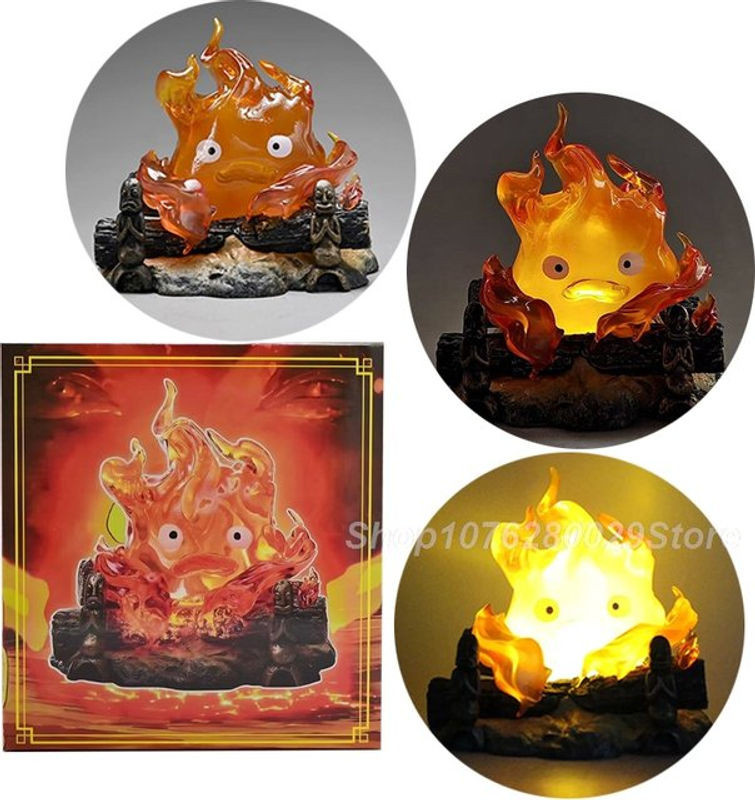 Bandai Calcifer Anime Figur aus PVC und Kunstharz in Weiß und Orange, Höhe: 12 cm - Bild 1