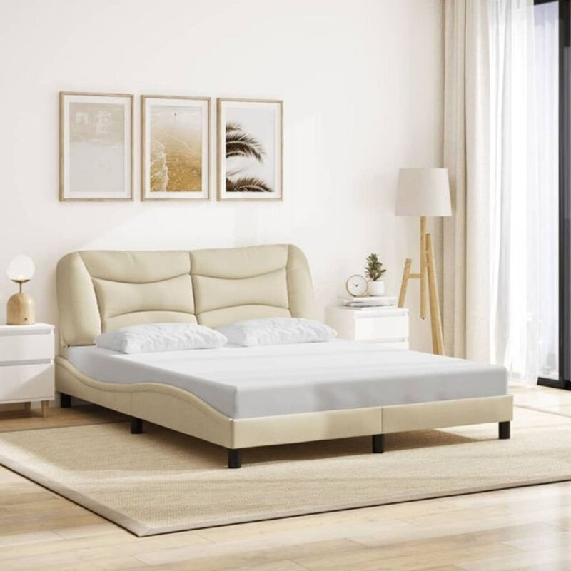 Vidaxl Polsterbett hvar in Beige mit Metallgestell ohne Matratze B/T/H: 160 x 200 x 48 cm - Bild 1