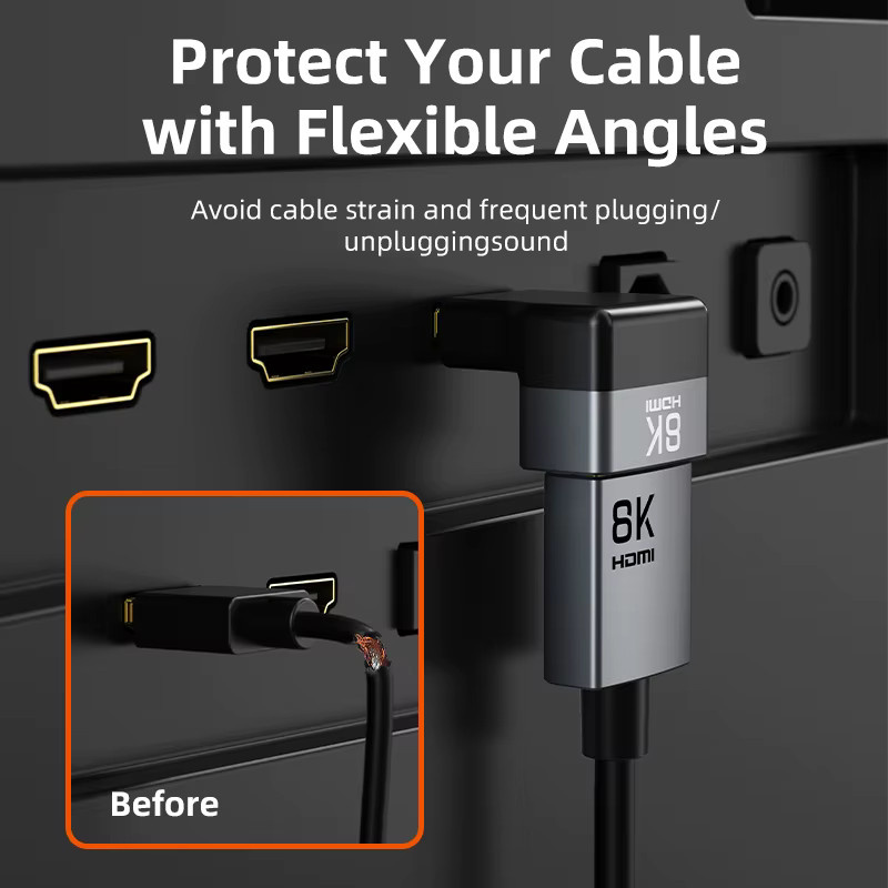 CABLETIME HDMI Adapter Stecker auf Buchse Konverter in Schwarz mit UHD 2.1 Unterstützung für 8K, 4K 120Hz und 48Gbps für HDTV, Laptop und PS5 - Bild 2