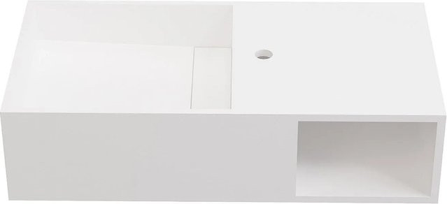 Waschtischplatte mit Aufsatzwaschbecken Goyoko in Weiß, Breite: 80 cm, Tiefe: 40 cm - Bild 1