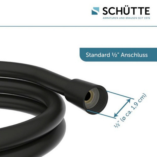 Schütte Brauseschlauch aus Kunststoff in Schwarz mit 150 cm Länge und 1/2 Zoll Anschluss - Bild 5