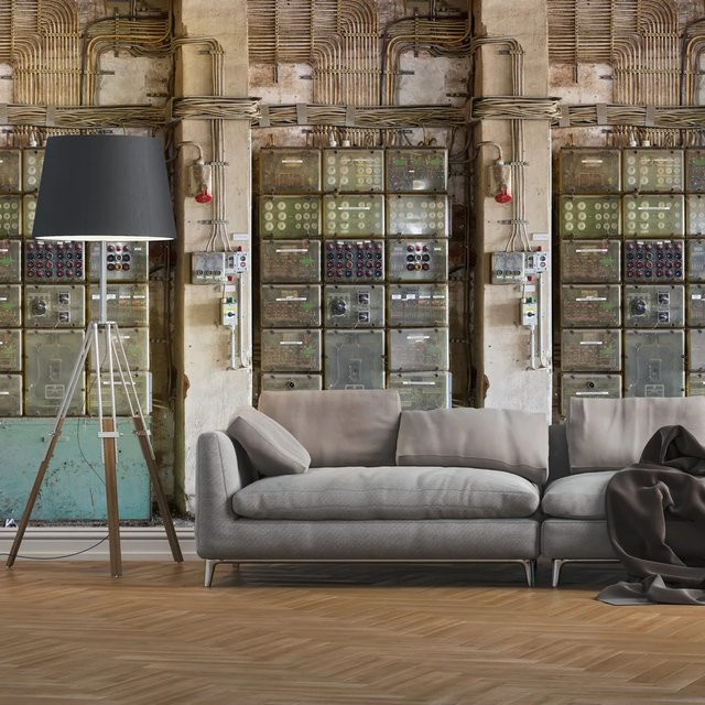 PROFHOME 392631-GU Fototapete 3D Abstract Stone Look in Creme, Beige, Braun und Blau, Matt, B: 159 cm, H: 280 cm - Bild 1