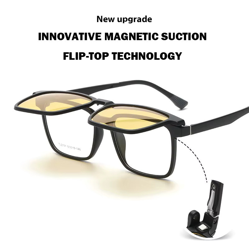 KANSEPT Sonnenbrille, Clip-on, TR90, Vollrand, Unisex, Schwarz, polarisiert - Bild 3