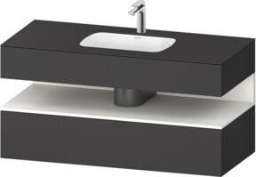 Duravit Qatego Einbauwaschtisch-Möbel-Set in Weiss und Grau, B/T/H: 120 x 55 x 60 cm - Bild 1