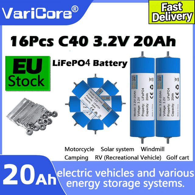 VariCore LiFePO4-Akkupack 3,2V C40 20Ah 20000mAh mit integriertem BMS in Blau - Bild 1