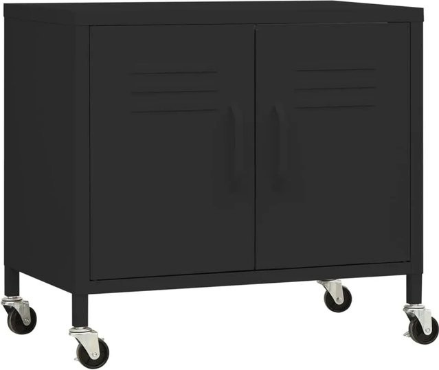 vidaXL Lagerschrank aus Stahl in Schwarz mit Regalböden, B/T/H: 60 x 35 x 56 cm - Bild 1