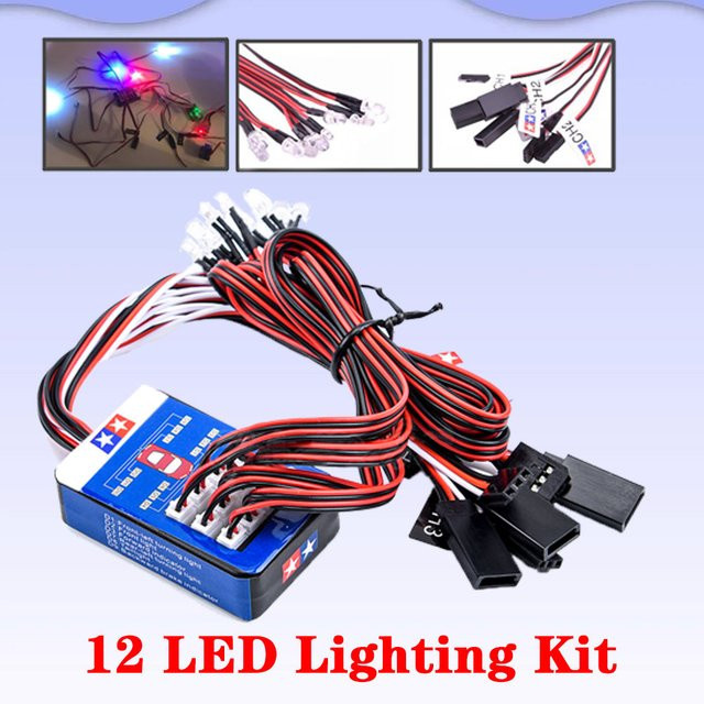 RC 12 LED-Beleuchtungssimulations-Blitzlicht, steuerbares Dual-Blitzlicht-Set, für 1/10 RC-Autos - Bild 1