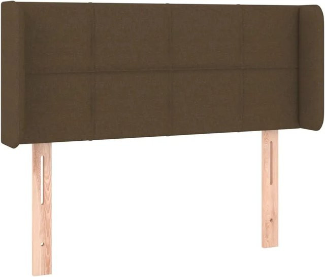 vidaXL LED Kopfteil Dunkelbraun mit USB-Ladeanschluss und integrierter Beleuchtung, Stoff, B: 103 cm, T: 16 cm, H: 78-88 cm - Bild 1