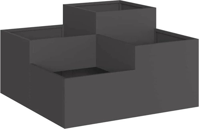 vidaXL Gartenblumentopf aus Stahl in Schwarz, B/T/H: 100 x 100 x 48 cm - Bild 1