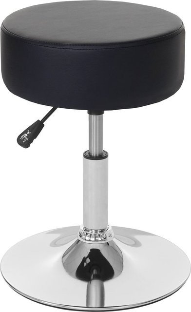 Höhenverstellbarer Sitzhocker MCW-C22 aus Kunstleder in Schwarz, Durchmesser: 35 cm - Bild 1