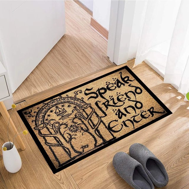 VIKAMA Herr der Ringe Teppich Mittelerde Motiv Fußmatte für Flur und Eingangsbereich B/B/H: 60 x 40 x 1 cm - Bild 1