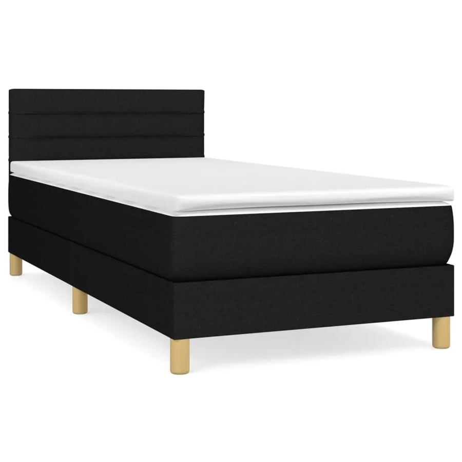 vidaXL Boxspringbett mit Matratze Hybrid-Design in Schwarz, Breite: 80 cm, Tiefe: 200 cm, Höhe: 88 cm - Bild 2