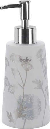 baliv Seifenspender aus Keramik in Weiß-Grau mit Blumenmotiv