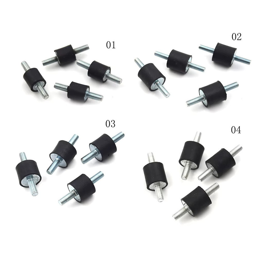 4er-Set Anti-Vibrations-Silentblock Gummi-Halterungen zur Schockdämpfung in Schwarz für Auto und Boot mit M4 M5 M6 M8 Gewinde - Bild 2