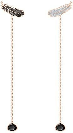 Swarovski Ohrringe, Feder, Schwarz, Kristall, Damen - Bild 1