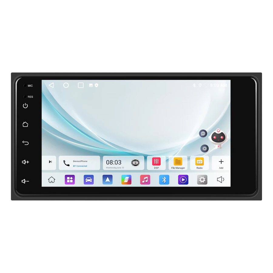 Podofo 7-Zoll Carplay Android Autoradio für Toyota Corolla mit GPS und RDS-Multimedia-Funktion in Schwarz - Bild 6