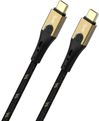 Oehlbach USB-Kabel USB 3.2 Gen2 mit USB-C Stecker, Schwarz/Gold, 2,00 m - Bild 1