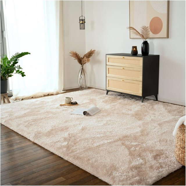 HOME DELUXE Hochflor Teppich SOFI Modern Rechteckig, B/T: 180 x 120 cm, Dunkelgrau - Bild 1