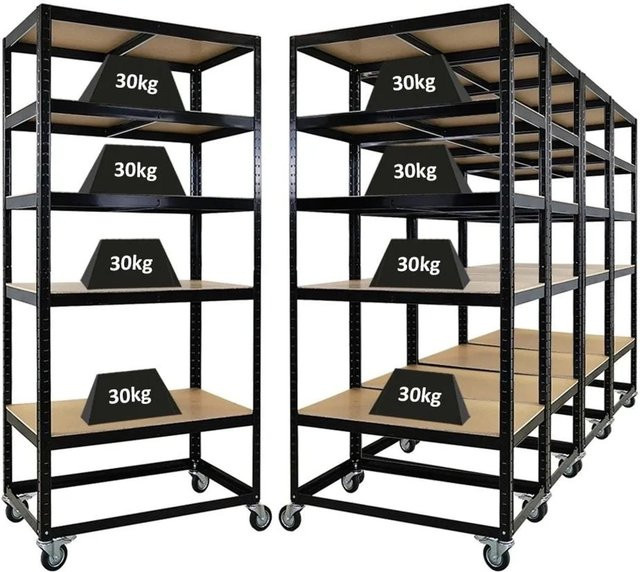 PROREGAL BÜFFEL Kommissionierwagen Schwarz, 5 Ebenen, B/T/H: 192 x 90 x 50 cm, Fachlast 50 kg - Bild 1