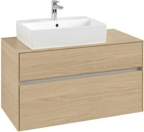 V&B Waschtischunterschrank Collaro in Nordic Oak mit Waschbeckenanschluss links, B/T/H: 100 x 54,8 x 50 cm - Bild 1