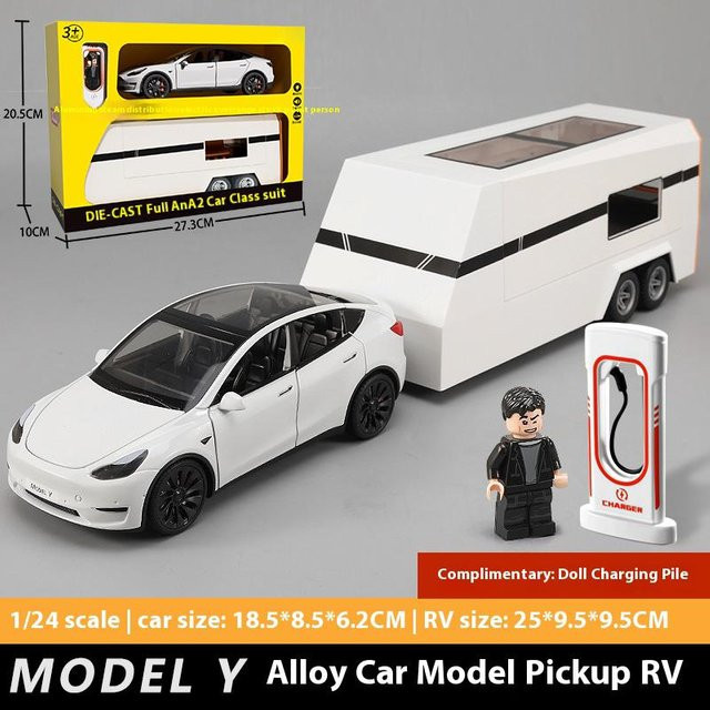 Linyi toy car Model Y Model X Model S Anhänger Wohnmobil, Spielzeugfahrzeug, Metall, 1:24, ab 14 Jahren - Bild 1