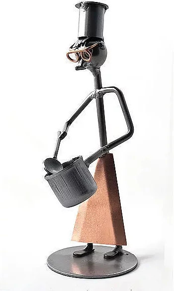 Schraubenmännchen Koch Wired Line Deko-Figur aus Metall in Schwarz von Hinz & Kunst - Bild 1