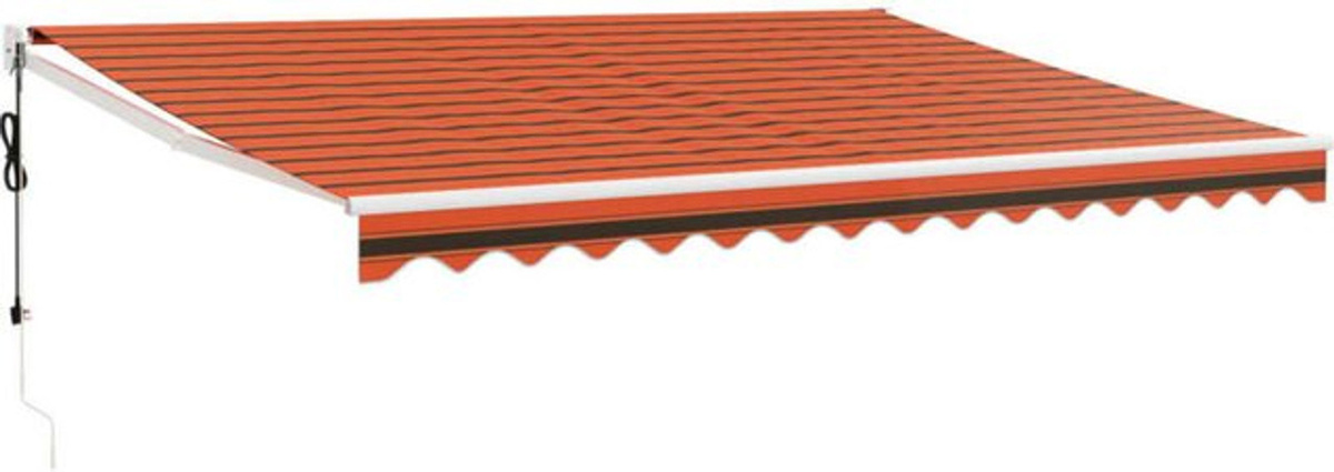 Elektrische Markise von vidaxl in Orange und Braun mit Kurbel, B x H: 4 x 3 m - Bild 1