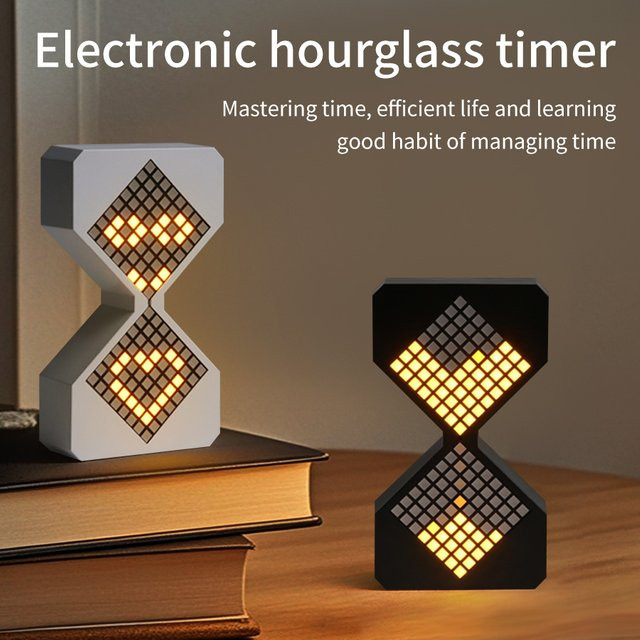 VooVoo 3D-Sanduhr LED Nachtlicht mit elektronischem Timer und USB-C Aufladung zur Schreibtischdekoration - Bild 1