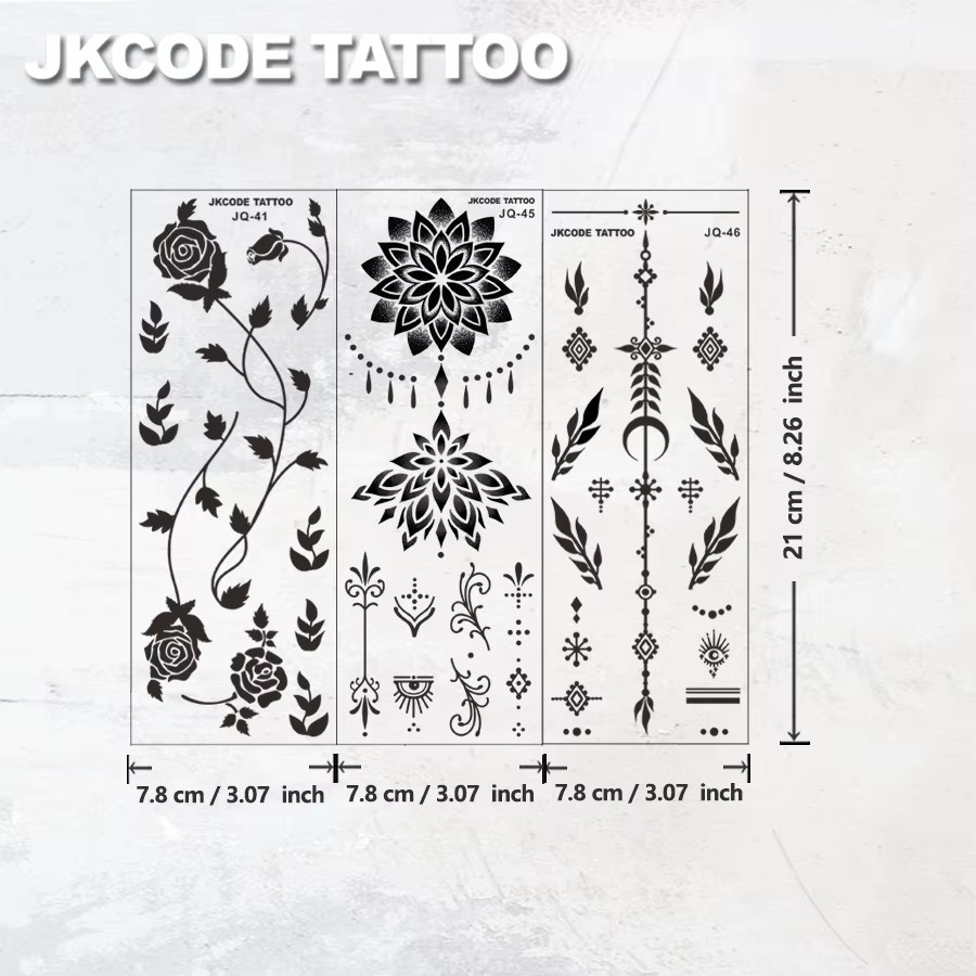 JKCODE TATTOO Henna Tattoo-Aufkleber, Damen - Bild 4