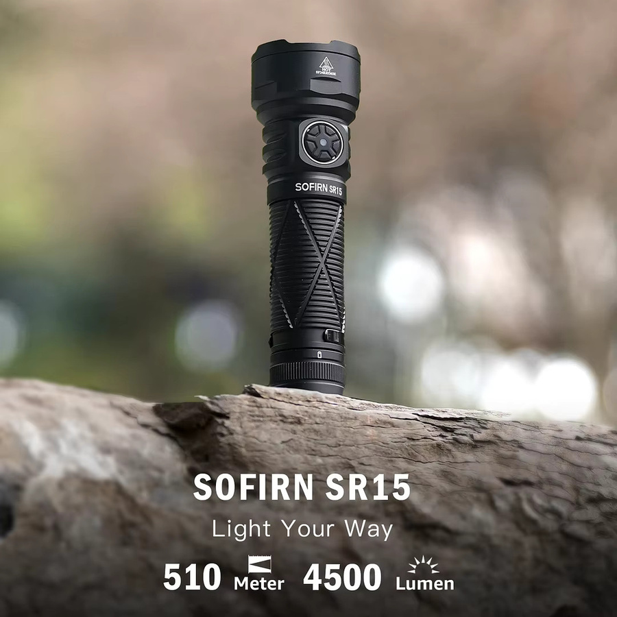 SOFIRN SR15 wiederaufladbare EDC-Taschenlampe mit 4500 lm und RGB-Funktion in Schwarz - Bild 2