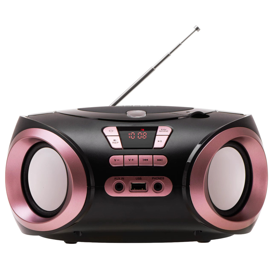 Adler Radio Boombox mit CD, MP3, USB und FM Radio in Schwarz mit Equalizer, 20 Speicherstationen und AUX Kopfhöreranschluss - Bild 2