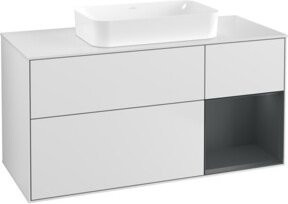 V&B Waschtischunterschrank Finion mit Wandbeleuchtung in Weiß lackiert, B/T: 120 x 60 cm - Bild 1