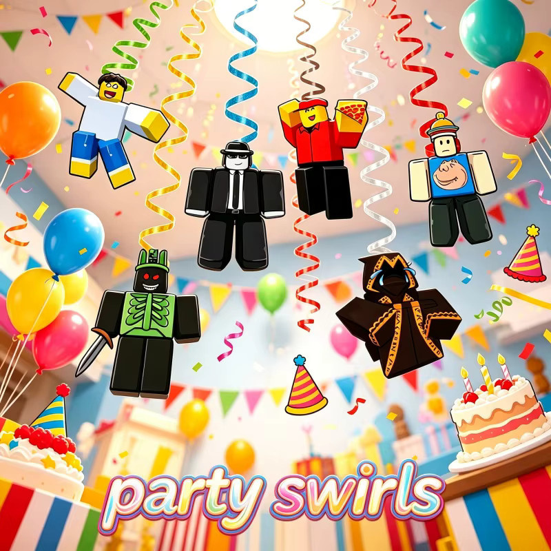 6-teiliges Robloxed Forsaken Chance Hängespiralen-Set als Deckendekoration für Party und Geburtstag - Bild 2