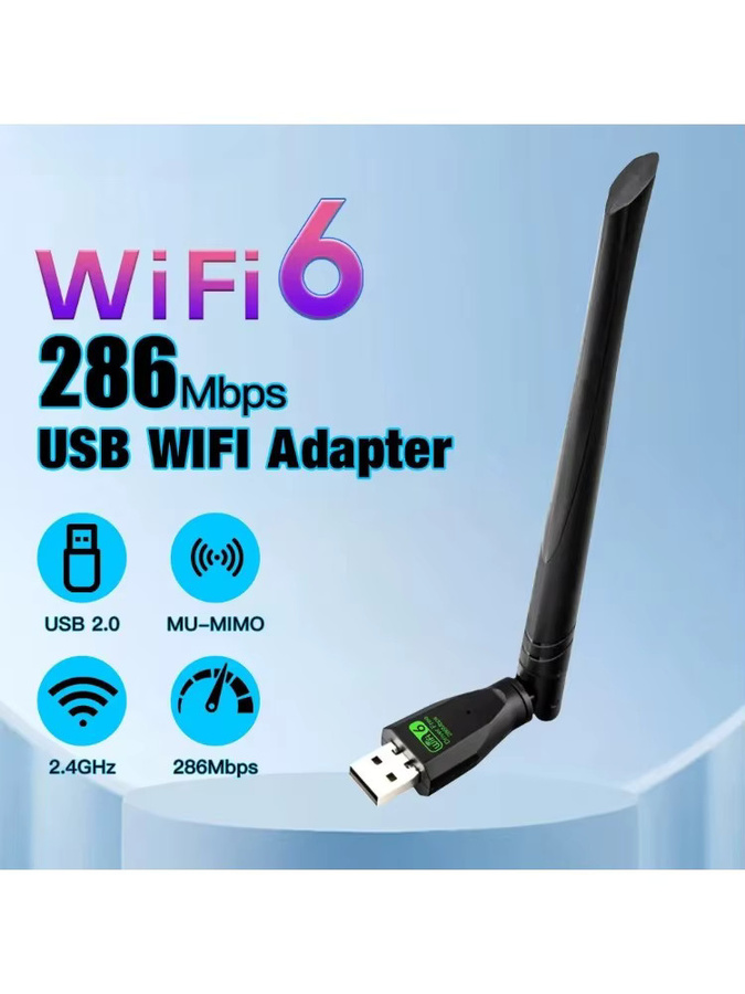 VIKEFON AX286 Wi-Fi 6 USB-Adapter Black USB-A Netzwerkkarten-Dongle für Laptop und Windows 10 11 - Bild 6