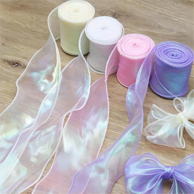 RIBBON HOUSE Organza Band Fischschwanz Muster Bunt 60 mm Breite, 10 Yards pro Packung - Bild 1