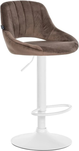 DELUKE Barhocker SEGAD mit Lehne aus Samt in Braun, B/T/H: 47 x 48 x 85 cm - Bild 1