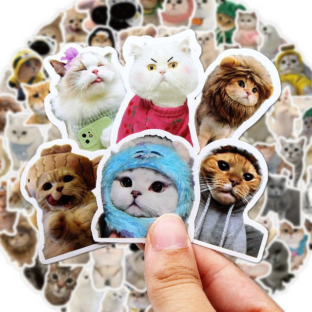 LOLEDE Lustige Katze Meme Tier Aufkleber Set in Multicolour für Scrapbooking, Laptop und Notebook - Bild 1