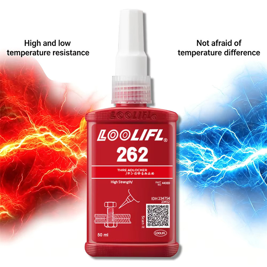 LOOLIFL Schraubensicherungsmittel Rot, Hochfester Anaerober Schraubenkleber Permanent und Vibrationsdämpfend für Metallschrauben an Motoren und Maschinen - Bild 2