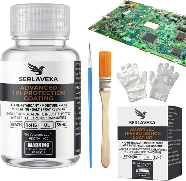 Serlavexa Tri-Protection PCB-Beschichtung zur Isolierung und zum Schutz elektronischer Komponenten, transparent, 60 ml - Bild 1