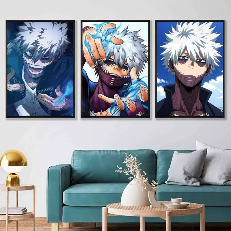 Moetch My Hero Academia Dabi Poster Aufkleber, wasserfester Wandkunst Aufkleber in Mehrfarbig für Wohnzimmer und Schlafzimmer - Bild 3