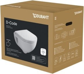 Duravit Wand-WC D-Code Tiefspüler-Set in Weiß Hochglanz mit Rimless-Spülung und Soft-Close Sitz - Bild 1