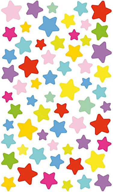 Rico Design Paper Poetry Sticker Sterne mehrfarbig, 4 Bogen, 10 x 19 cm - Bild 1