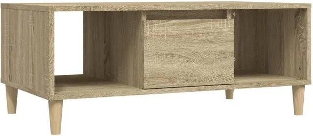 vidaXL Couchtisch Sonoma-Eiche in Braun aus Holzwerkstoff und Eukalyptus Massivholz, B/T/H: 90 x 50 x 36,5 cm - Bild 1
