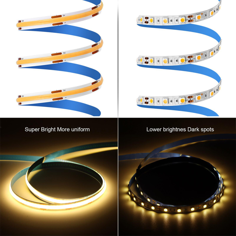 MALITAI COB-LED-Streifen mit Fernbedienung, dimmbar, warmweiß, USB-Anschluss, 2m - Bild 4