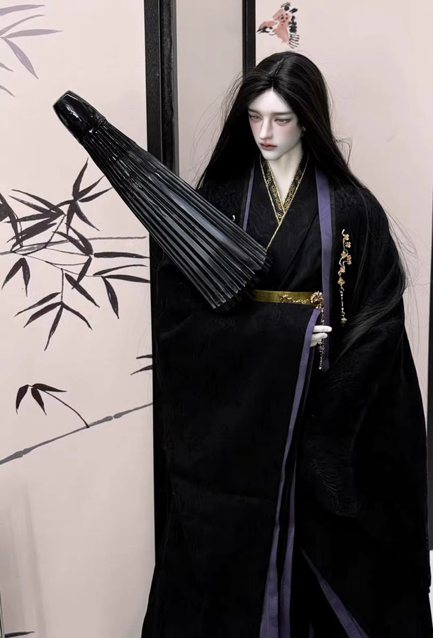YUFEYN Hanfu Robe Samurai Outfit, Kleidung, Zubehör, Schwarz - Bild 2