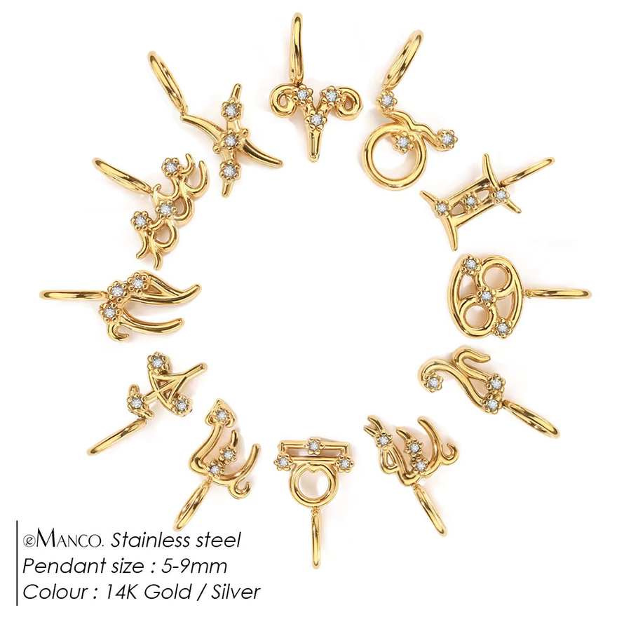 EMANCO Sternzeichen Anhänger Edelstahl, Gold, Unisex - Bild 2