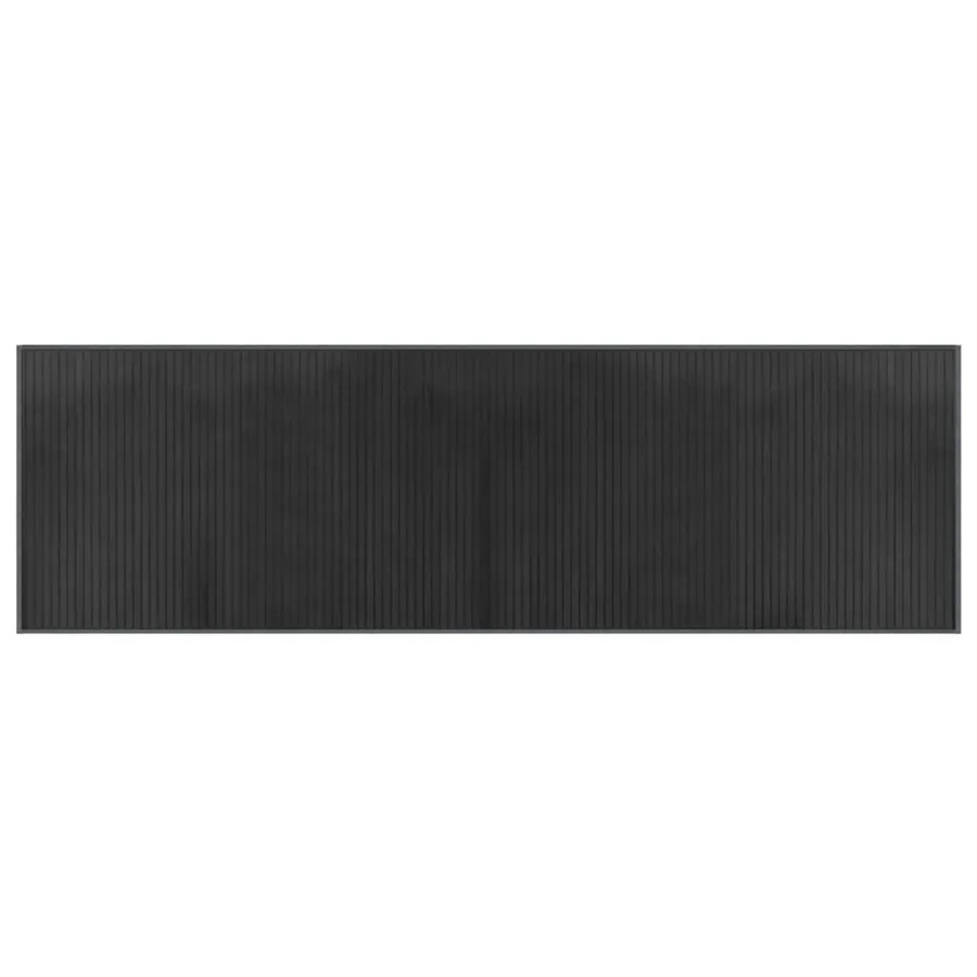 vidaXL Teppich Rechteckig Grau aus Bambus und Polypropylen mit rutschfester Unterseite B/T: 200 x 60 cm - Bild 2