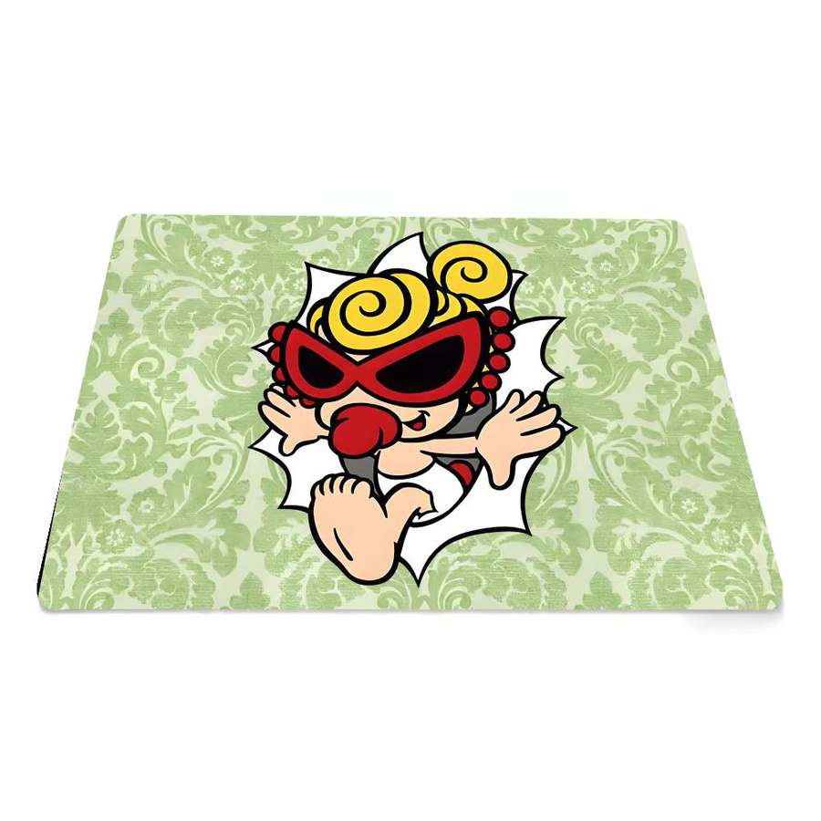 H-hysteric Mini-Bodenmatte aus weichem Flanell in Weiß und Grün, rutschfeste und saugfähige Teppichmatte für Badezimmer und Schlafzimmer, B/T: 60 x 40 cm - Bild 5