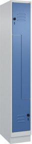 C+P Z-Spind Classic PLUS mit Sockel, 2 Fächer, Grau/Blau, H x B x T: 195 x 30 x 50 cm, Sicherheits-Drehriegel 7035/5023 - Bild 1